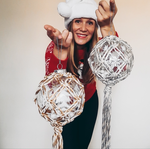 Big Silver Christmas Baubles, Holiday ornaments, home decor - Picture 2 of 3